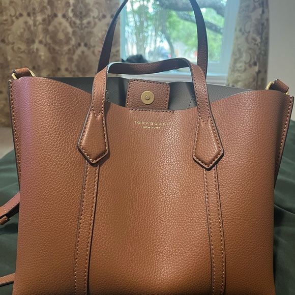 Tory Burch Triple Compartment Leather Tote Bag - Picture 1 of 10